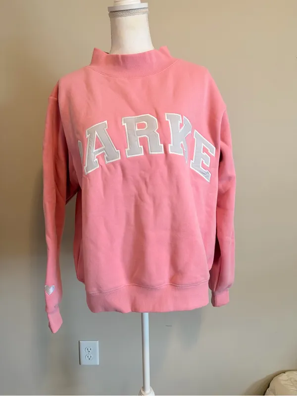 Parke Blush + Lavender Valentines Varsity Mockneck Sweater limited edition S/m - Image 8