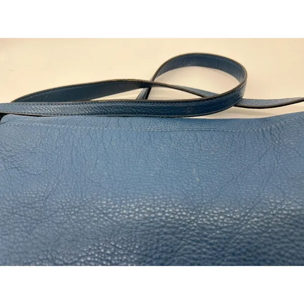 Kate Spade Crossbody Bag Womens Medium Blue Leather Zip Front Adjustable Strap - Image 8