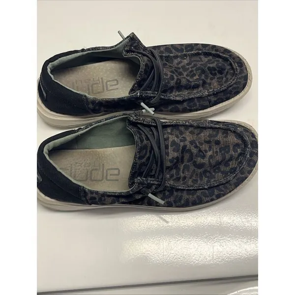 Hey Dude Shoes Wendy Sox Leo Brown Women’s Size 6 Slip On Loafer Fabric Leopard - Image 11