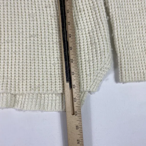 Marine Layer Sweater Womens‎ XS White Waffle Knit Cotton Nylon Wool Crewneck - Image 6