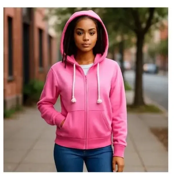 American Eagle Womens Hoodie This Feels Seriously Lived In Zip Up Pink Small NWT - Image 12