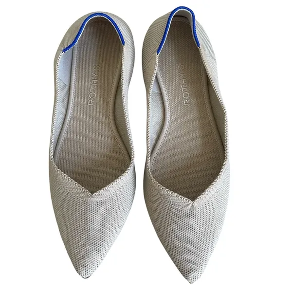 Rothy’s The Point II Knit Flat Ecru Size 10 Neutral Casual Comfy Office Travel - Image 2