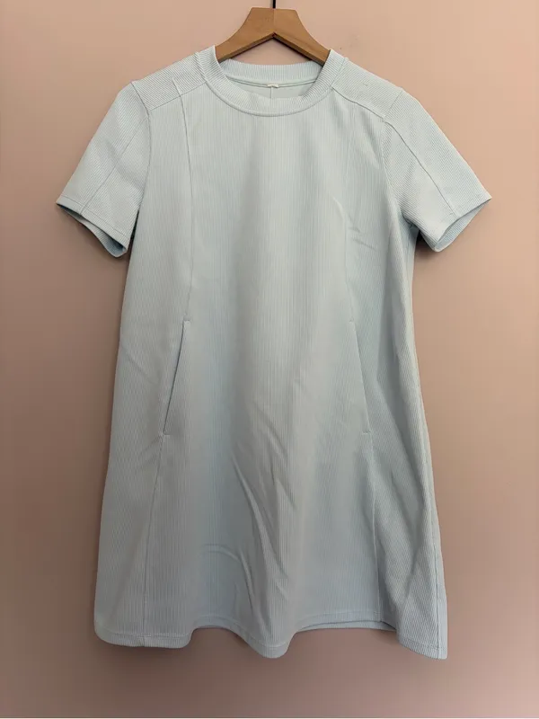 Lululemon Ribbed Softstreme T-Shirt Dress Powder Blue Size 6 - Image 2