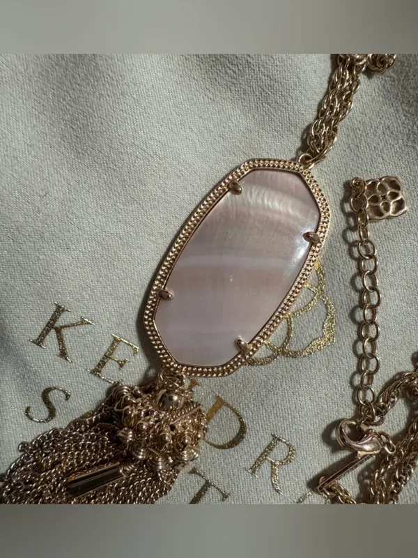 Kendra Scott Rayne Tassel Pendant Necklace (Rose Gold) - Image 3