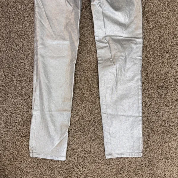 We The Free Oracle Metallic Low-Rise Slim Straight Jeans Women 27 Silver - Image 9