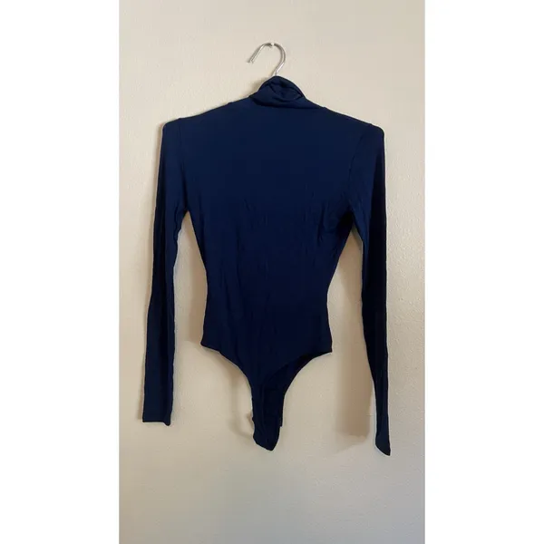 Hill‎ House The Luna Bodysuit Womens Size XS Navy Stretch turtleneck New - Image 7