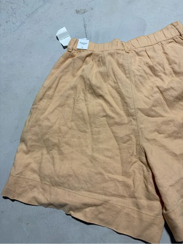 Abercrombie & Fitch NWT Peach Linen BLend Shorts medium - Image 4