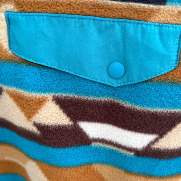 Patagonia Turquoise & Tan Geometric Snap-T Fleece Pullover - Image 3