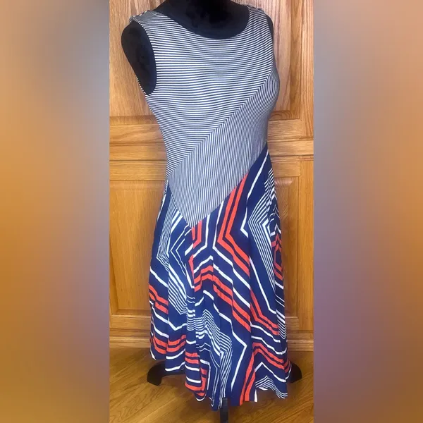 Maeve x Anthropologie Cameron Geometric Sleeveless Asymmetrical‎ Dress Size XS - Image 8