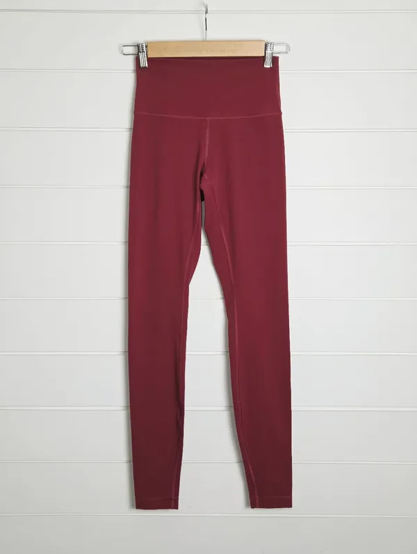 lululemon athletica High-Rise Burgundy Workout Leggings Size 4 - Image 2
