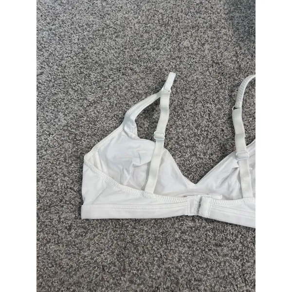 White Unlined Triangle‎ Bralette Adjustable Straps Hook Eye Closure 36B Size undefined - Image 2
