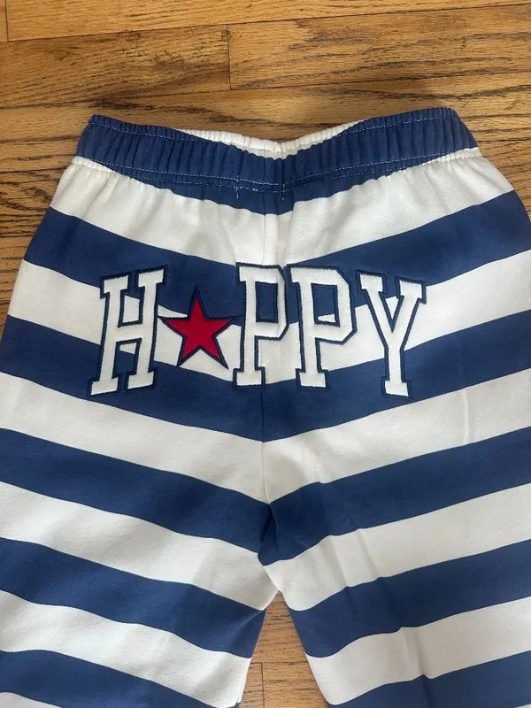 Happy Camp3r Indigo Stripe Sweatpants 🩵 BRAND NEW - Image 2