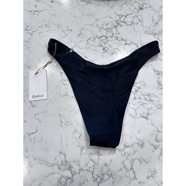 NWT Quince Black Italian High-Leg Ring Bikini Bottom Size Small - Image 4