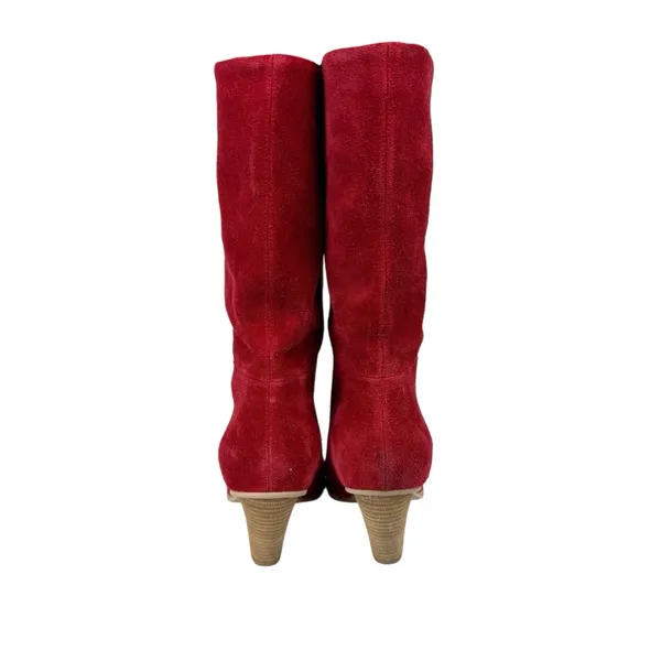 Jeffrey Campbell Free People Senita Mid Stella Slouch‎ Boot Red Suede Size 8 - Image 4