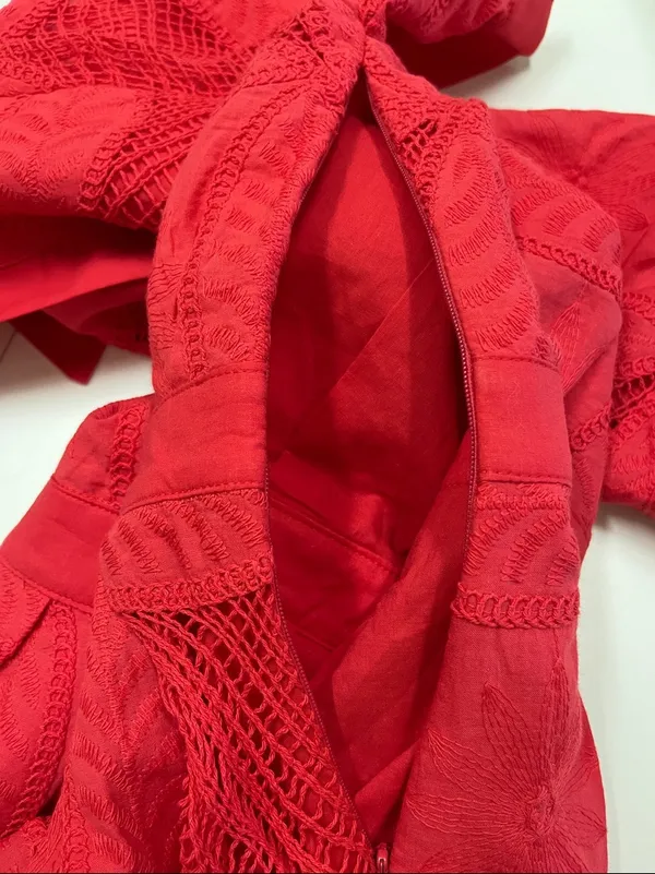 NWT Avara "Annie" Red Lace embroidered Fit & Flare Dress size S - Image 8