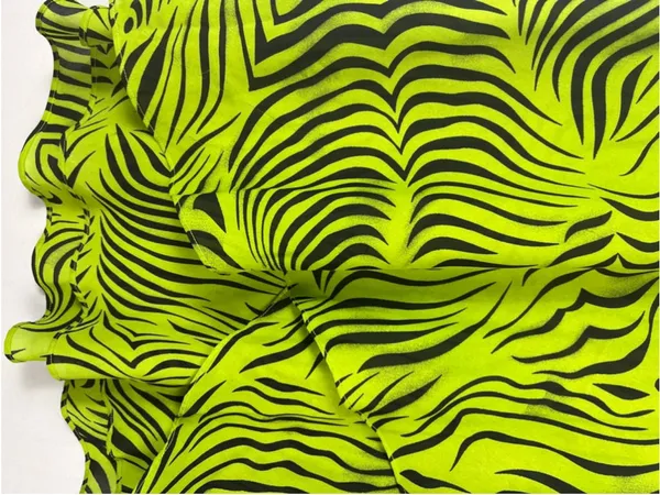 Vintage Y2K Neon Zebra Print 2 Piece Skirt Set Medium Lime Green Festival - Image 4