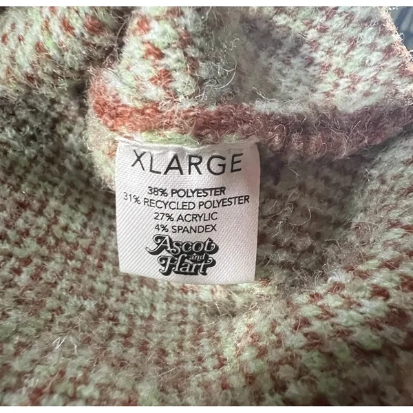 Ascot & Hart Palm Tree Cardigan XL Rust Boucle Knit Oversized Cozy Sweater‎ - Image 4