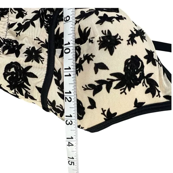 INC International Concepts Bralette‎ S Tan Black Velvet Floral Wirefree Coquette - Image 10