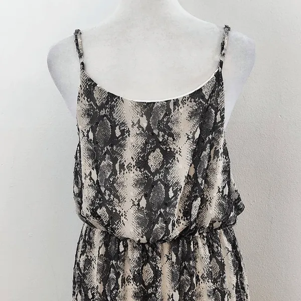Altar'd State Gray Snakeskin Print Mini Dress Size Medium Wedding Guest Dress - Image 5