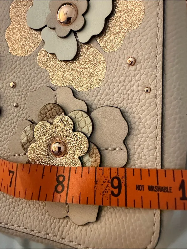 Michael Kors Pink Jet Set Floral Embellished Crossbody Purse - Image 8