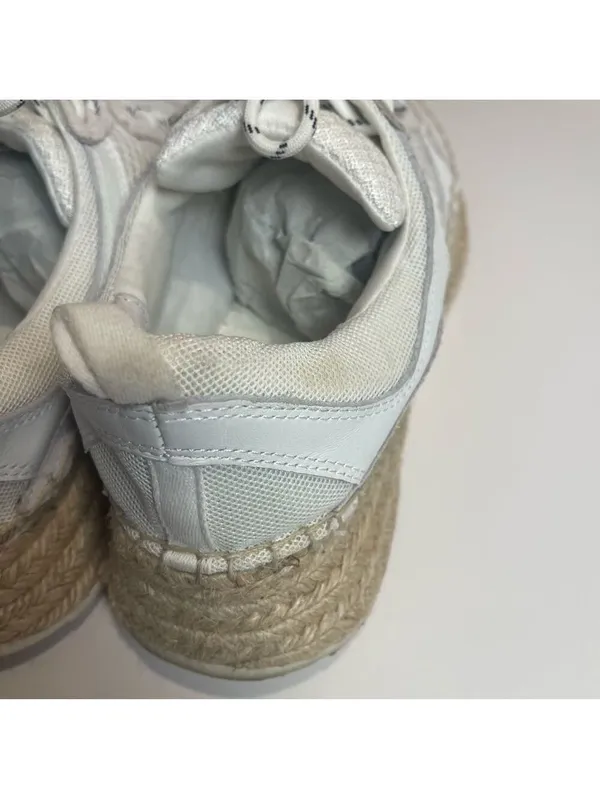 Marc Fisher Janette White Espadrille Platform Sneakers Suede Mesh Summer 7.5 - Image 6