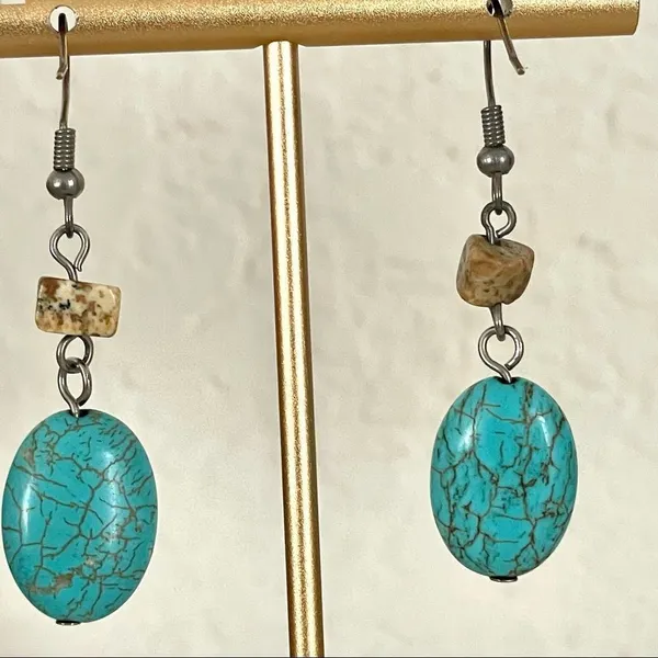 Small turquoise earrings - Image 2