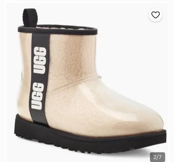 UGG Classic Clear Mini Boots Waterproof Wool-Blend Cream/White - Image 2