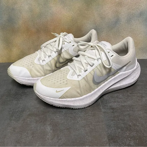Nike Zoom Winflo 8 CW3421-104 Women's White Metallic Silver Running Shoes Size 8 - Image 2