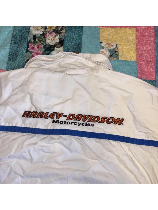 Harley-Davidson Womans XL Embroidered White Short Sleeve Button-Up Shirt - Image 3