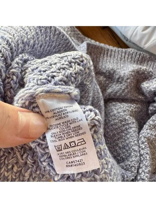 LOFT Light Blue Mock Sweater Size Medium - Image 3