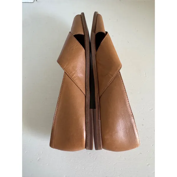 Madewell The Blaine Crisscross Leather Flat in‎ amber brown size 9.5 - Image 6