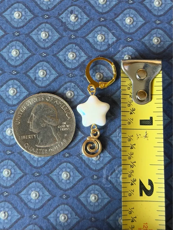 Handmade quality Czech star & swirl dangle earrings⭐️🌀 - Image 4