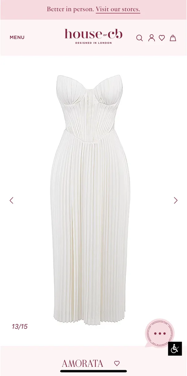 House of CB AMORATA Ivory Pleated Maxi Dress - Image 4