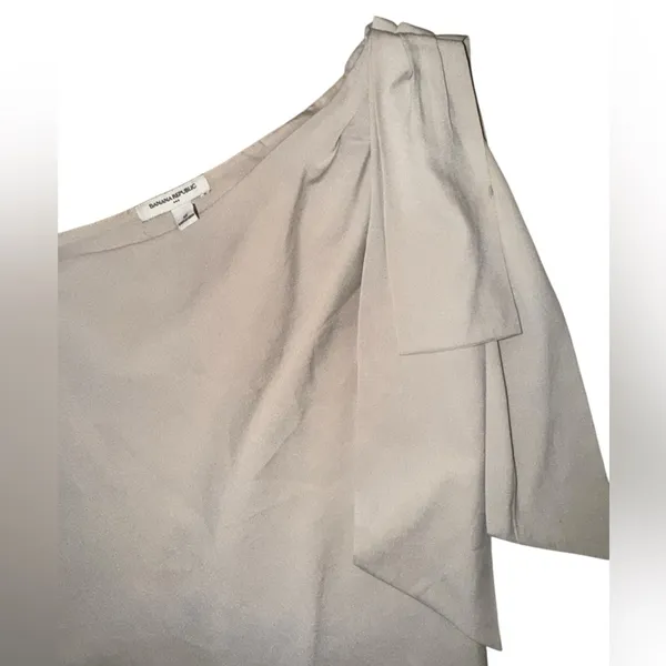 🌼Banana Republic Tan Wrap Blouse Asymmetrical Work - Image 2