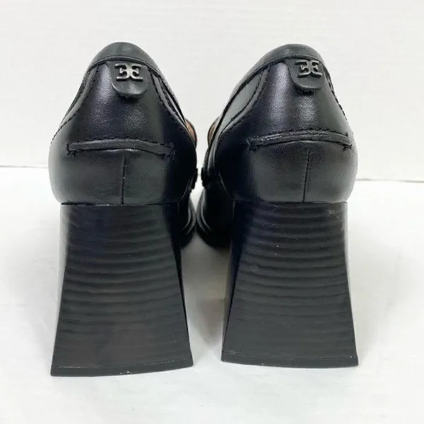 Sam Edelman New York Quincy Black Leather Horse Bit Square Heeled Loafers - Image 4