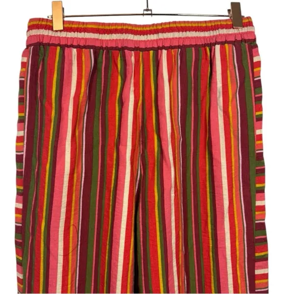 BCBG BCBGeneration‎ Striped Wide Leg Tassel Drawstring Pants M Red Size M - Image 9