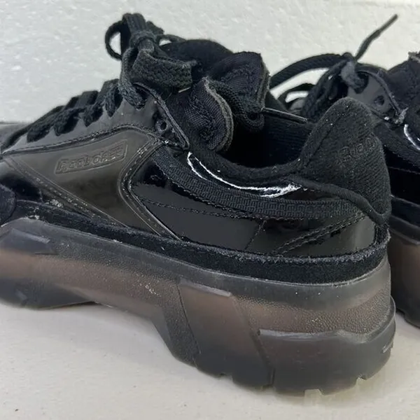 Reebok Platform Athletic Sneakers size 5 Black patent Cardi b shoe CLUB C - Image 7