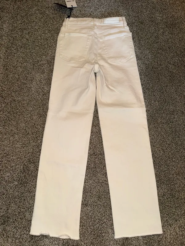RE/DONE 70s Stove Pipe High Rise White Jeans Size 24 - Image 5