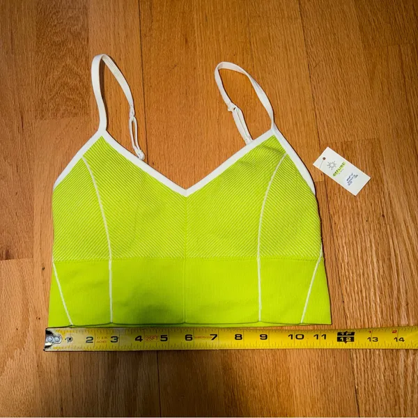 OFFLINE Aerie NWT Seamless Corset Sports Bra Lime Slush S Active Gym Yoga Pads - Image 7