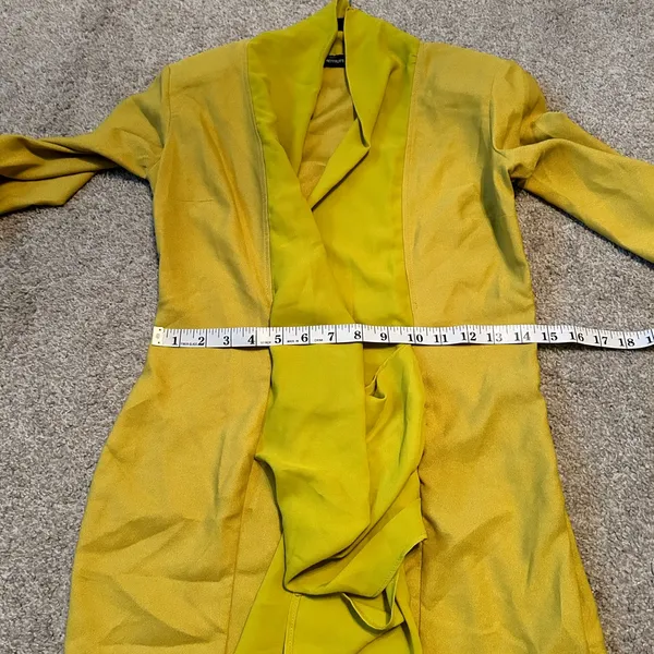 Olive Chiffon‎ Drape Detail Long Sleeve Bodycon Dress size 4 - Image 10