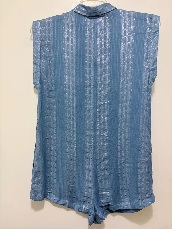 Isabella Rose‎ Villa Metallic Coverup Romper Medium New - Image 3