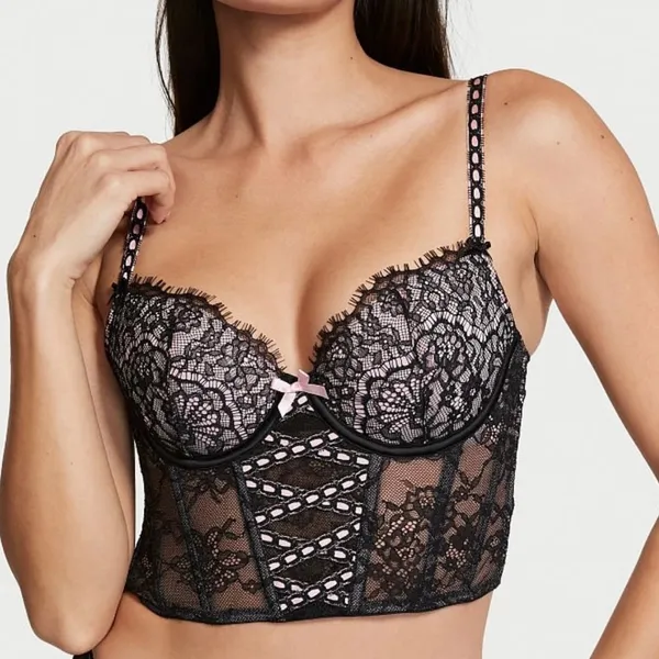 Victorias Secret Dream Angels Lightly-Lined Heritage Ribbon Slot Bra top M-DD - Image 2