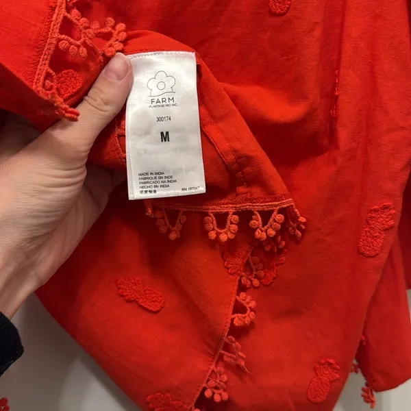 Farm Rio Red 3D Pineapple Shirt - Image 4