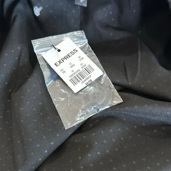 NWT EXPRESS Striped Relax Fit One Button Blazer Medium Black Medium - Image 6