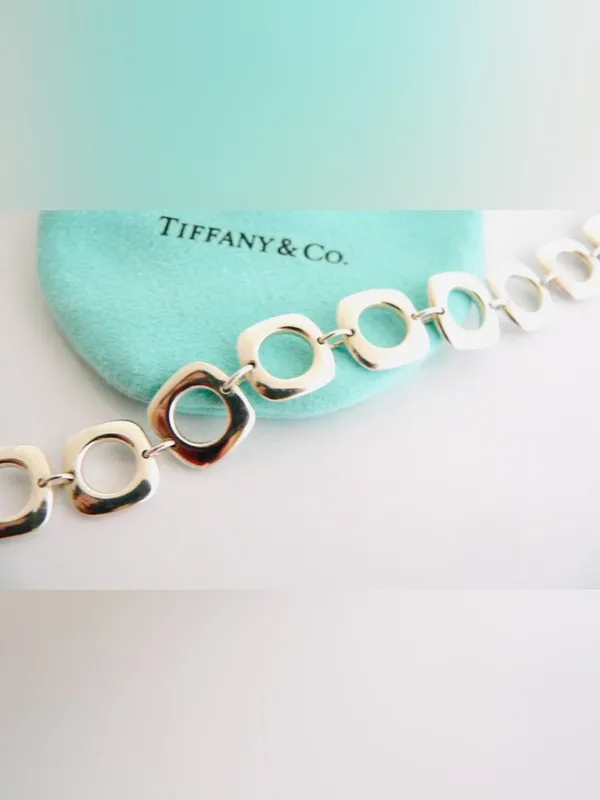 Rare Early Edition Tiffany & Co Elsa Peretti Cushion Link Bracelet 37g - Image 5