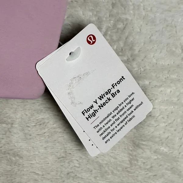 Lululemon Flow Y Wrap-Front High-Neck Bra Pink Peony LW2EH3S PKPI Size 8 NEW - Image 2