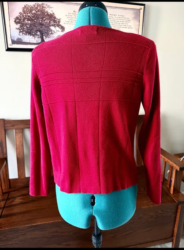 Christopher & Banks Red Cardigan size small - Image 3