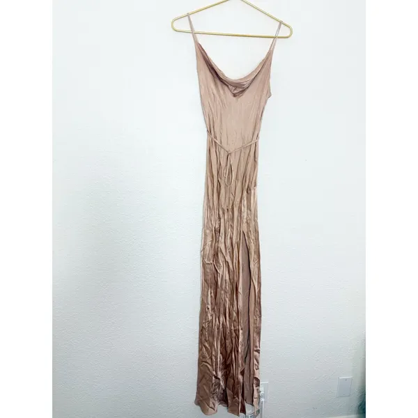 Shona Joy La Lune Bias Cowl Maxi Dress in Desert Rose Satin Size 4 Cocktail - Image 4