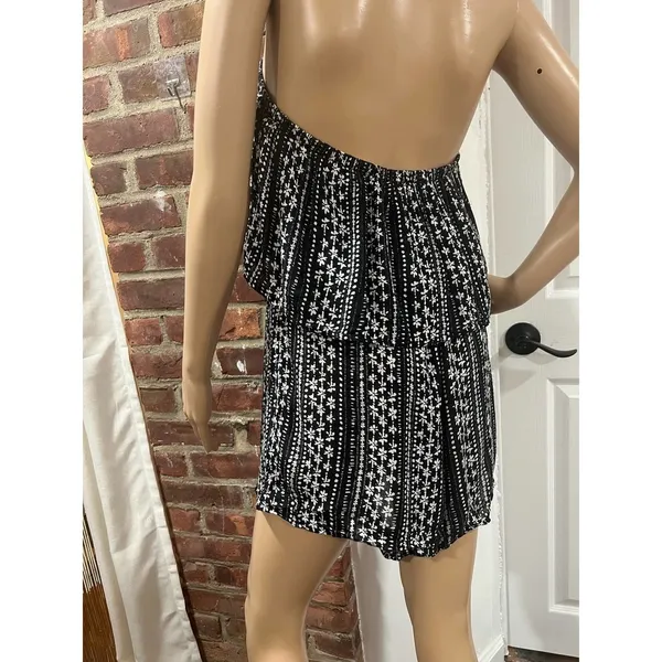 Free People Strapless Printed Ruffle Romper Boho Festival Mini S - Image 6