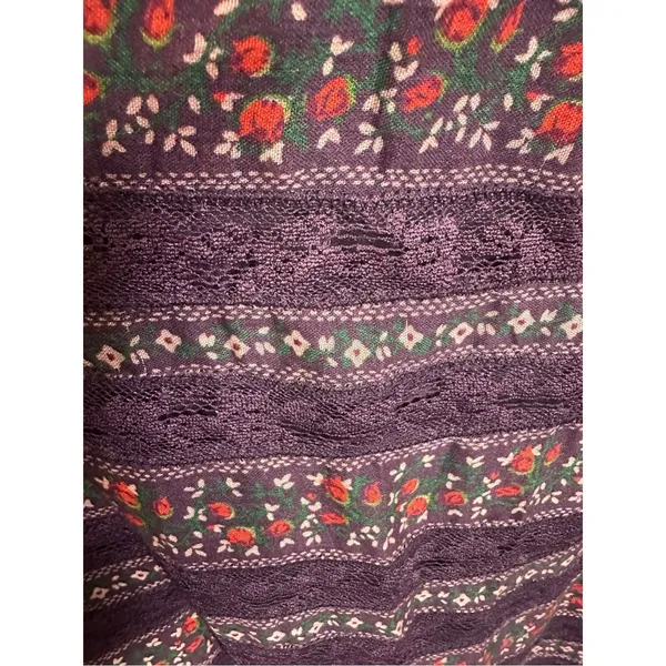 Free People Bohemian Beachy Retro 70s Floral Lace Lotus Maxi Dress Large - Image 12
